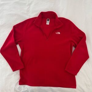 The North Face Men's Quarter Zip Fleece in Red